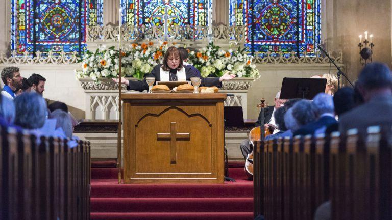 Religious leader at pulpit