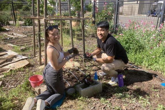 Volunteers at garden