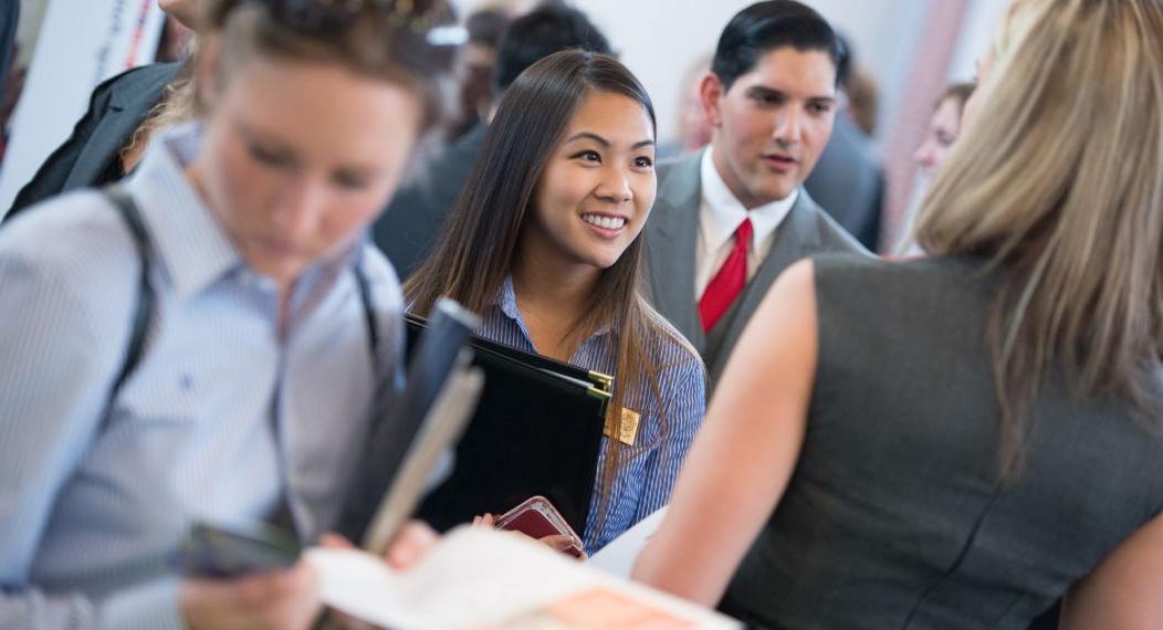 Student in business setting