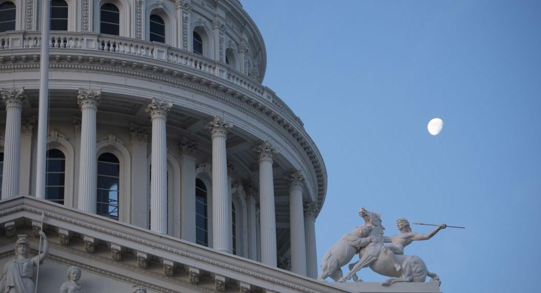 the capital building at dusk