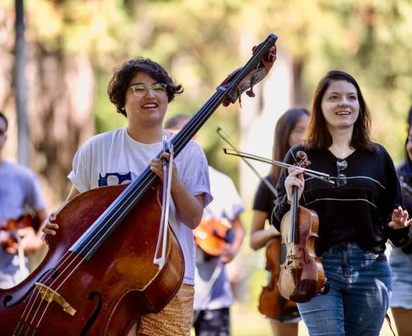 Music participate in the Conservatory's music camp